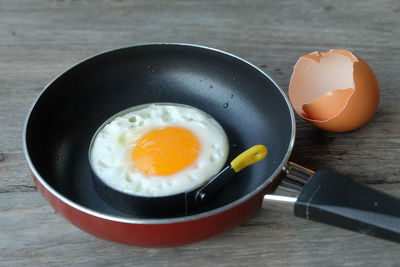 Close-up of breakfast on table