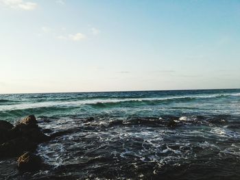 View of calm blue sea against the sky