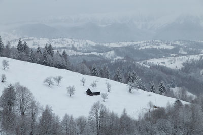 Scenic view of snowcapped mountains