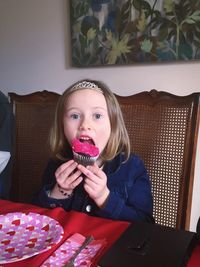 Portrait of girl with ice cream