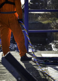 Man working in water