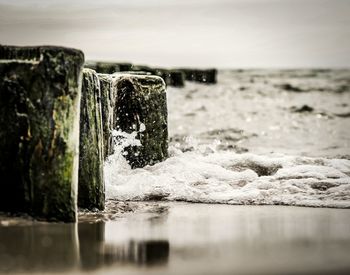 Close-up of rocks in water