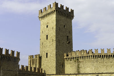 Low angle view of historic building against sky