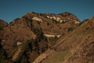 Scenic view of mountains against clear sky