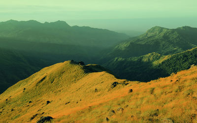 Scenic view of mountains against sky