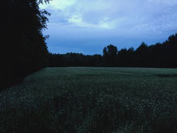 Scenic view of landscape against cloudy sky