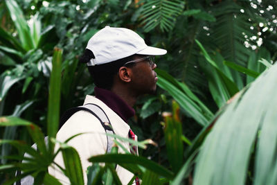 Man amidst plants