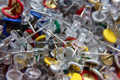 Full frame shot of thumbtacks