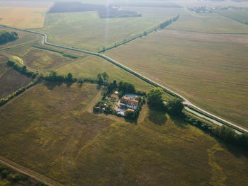 High angle view of agricultural field