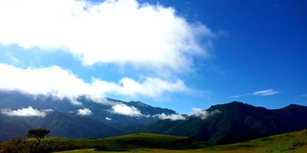 Scenic view of mountains against sky