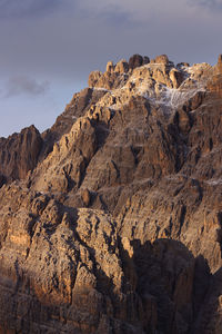 Rock formations against sky - dolomites mountains - locatelli refuge - italy