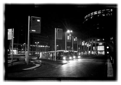 Illuminated city at night