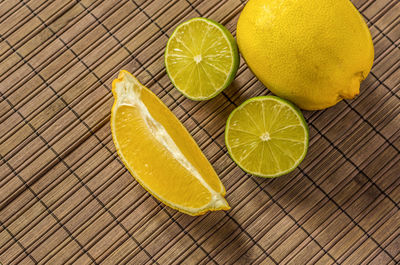 Lemon on wooden table