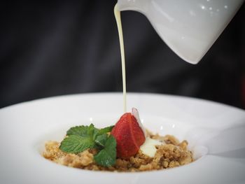 Close-up of salad in plate on table