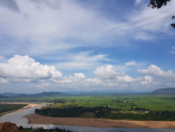 Scenic view of land against sky