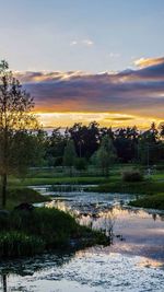 Scenic view of landscape at sunset