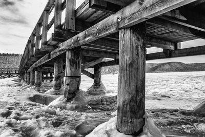 View of pier over sea against sky