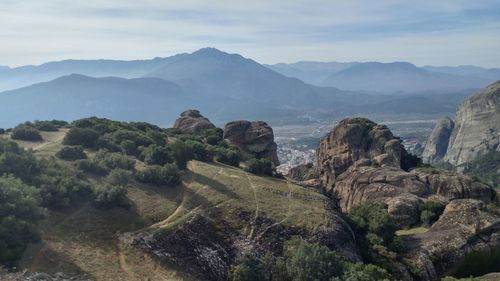 Scenic view of mountains against sky