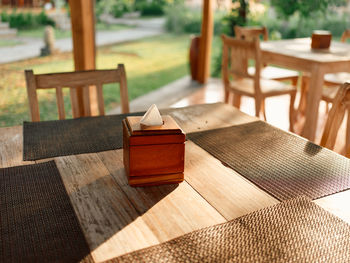 Close-up of coffee on table