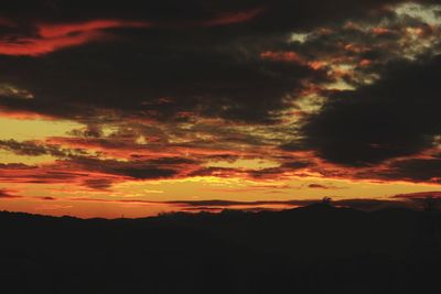 Scenic view of dramatic sky during sunset