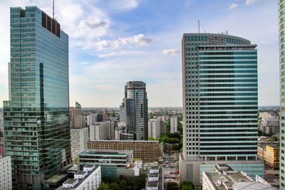 Modern cityscape against sky