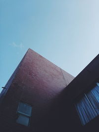 Low angle view of building against clear sky