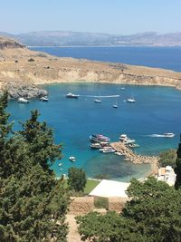 High angle view of sea against sky