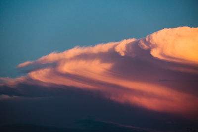 Low angle view of clouds in sky during sunset