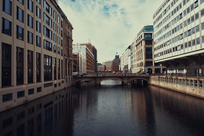 Bridge over river in city