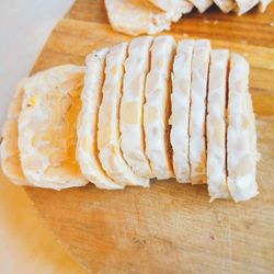 Close-up of food on wooden table