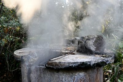 Close-up of meat on barbecue grill