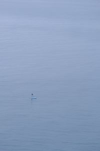 High angle view of man in sea