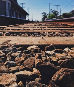 Surface level of railroad track