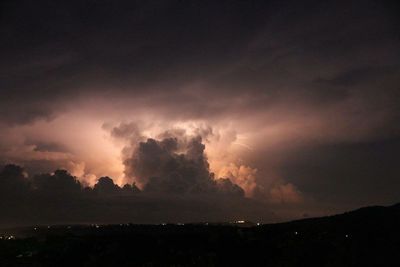 Scenic view of dramatic sky over landscape