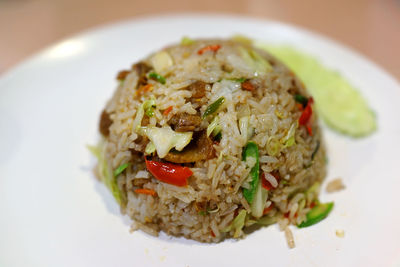 Close-up of meal served in plate