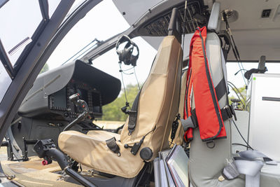 Interior of helicopter