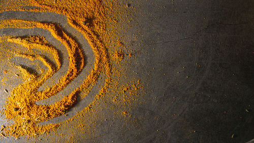 High angle view of sand on beach