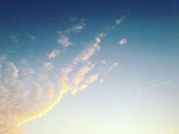 Low angle view of vapor trail in sky