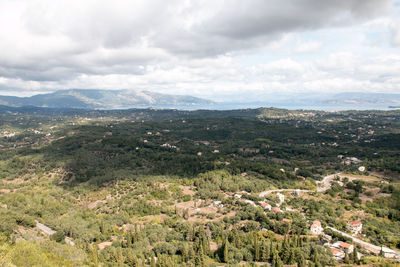 High angle view of landscape against sky