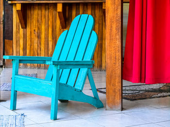 Empty wooden chair