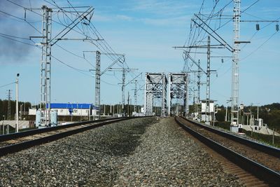 Railroad tracks against sky