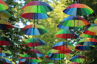 Multi colored umbrellas