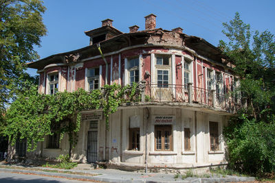 Low angle view of old building against sky