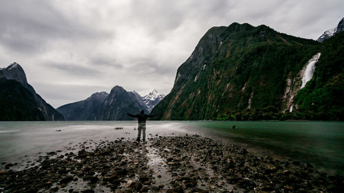 Scenic view of beach against sky