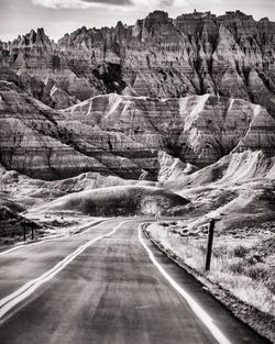 Road leading towards mountains