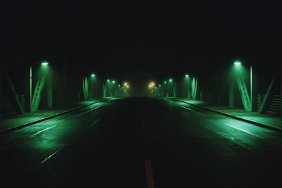 Surface level of illuminated road at night