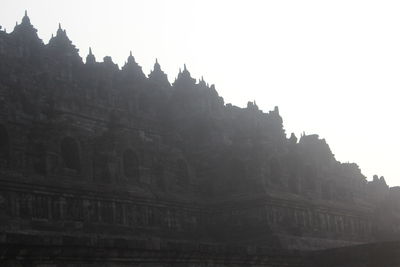 Panoramic view of a temple against clear sky