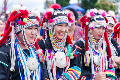 Portrait of smiling girl in traditional clothing