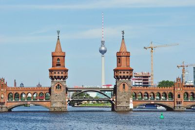 Oberbaum bridge with communications tower in background