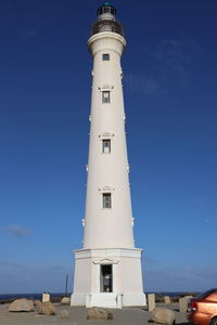 Low angle view of lighthouse against sky